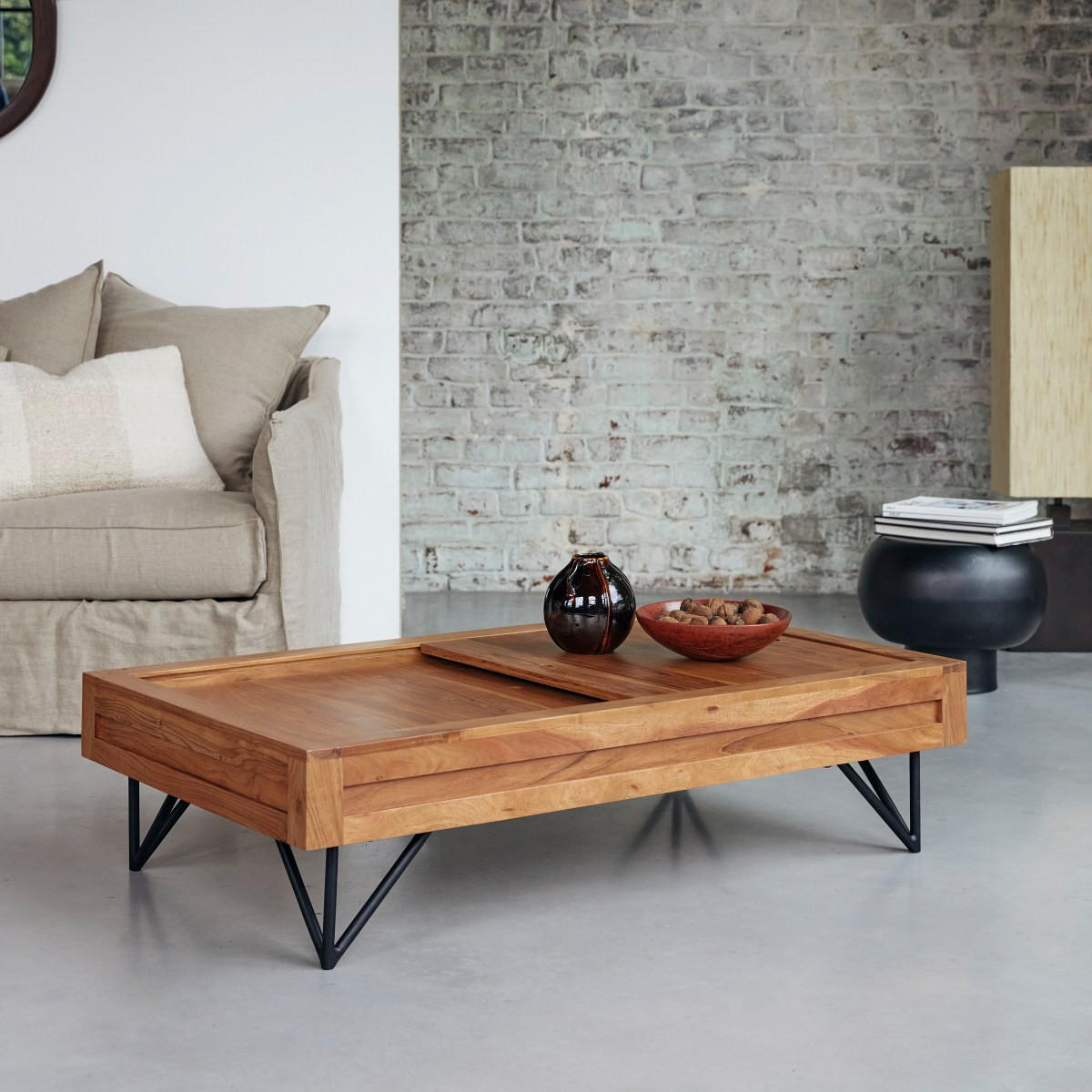 COUCHTISCH Bonnie Dunkelbraun aus Akazie - Dunkelbraun, Holz (68/120/30cm) - Tikamoon