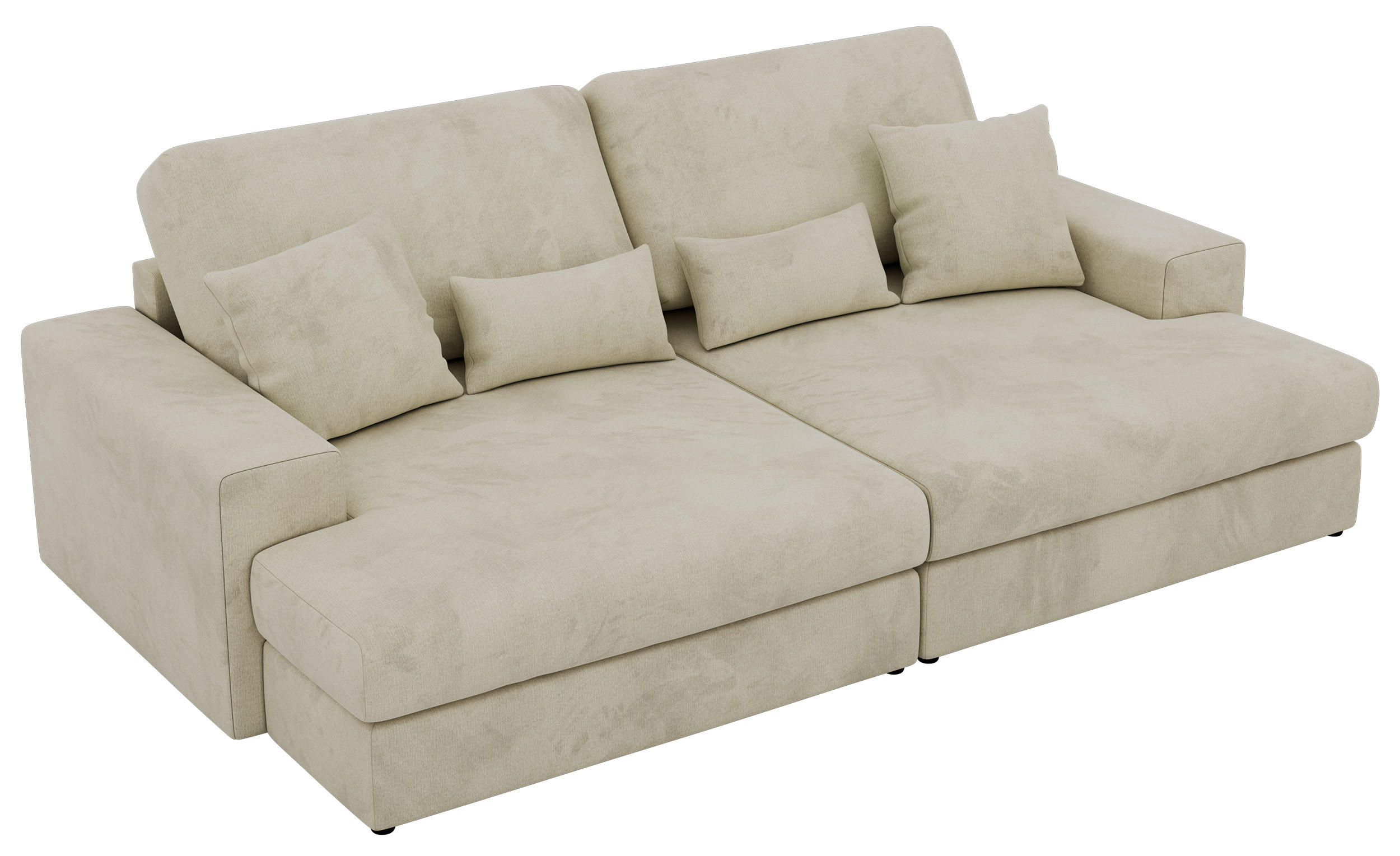 ŠTVORMIESTOVÁ POHOVKA ANERO - Béžová Samet - čierna/béžová, textil/plast (292/107/163cm) - MKS