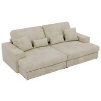 ŠTVORMIESTOVÁ POHOVKA ANERO - Béžová Samet - čierna/béžová, textil/plast (292/107/163cm) - MKS