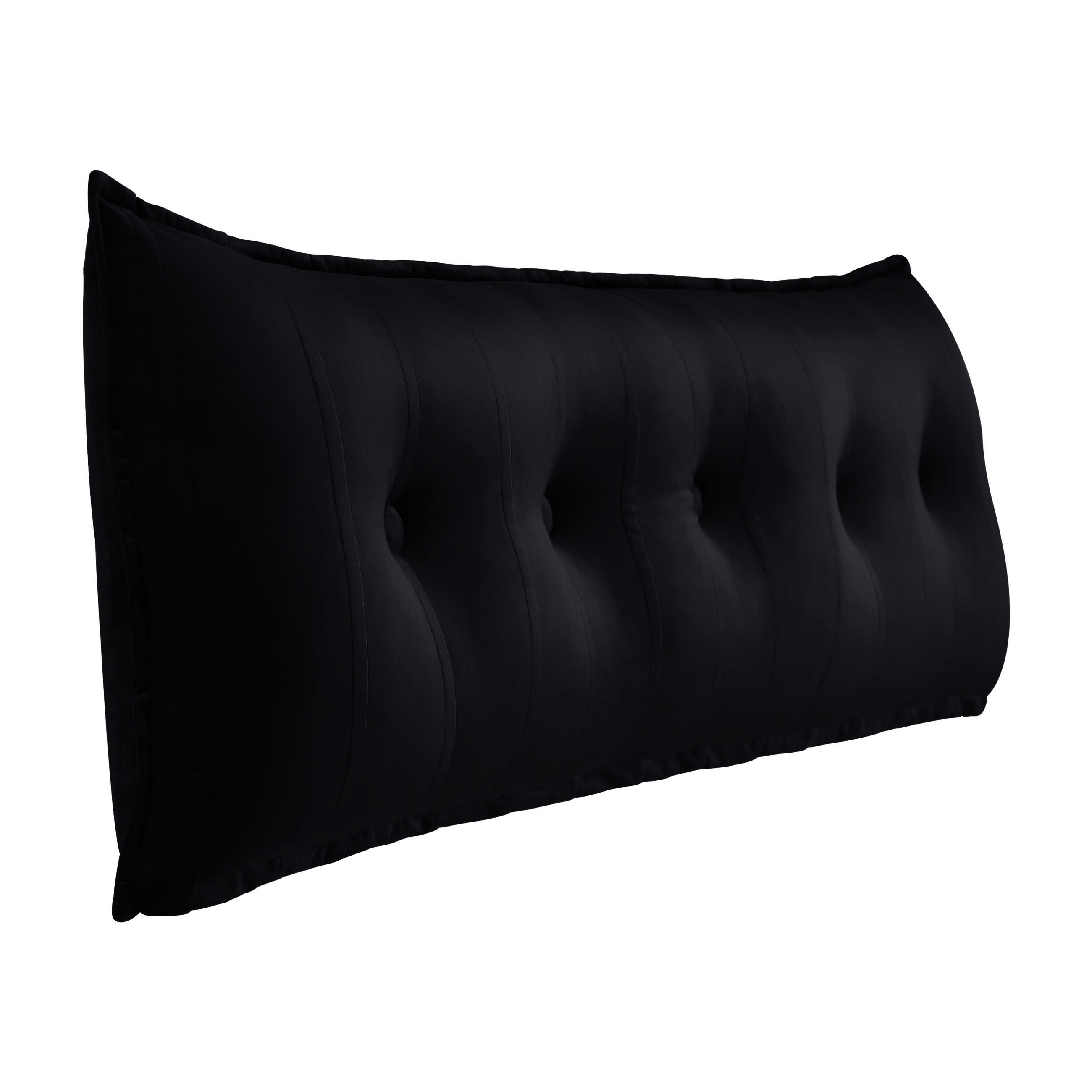 RÜCKENKISSEN Samtlook Schwarz 160 cm - Schwarz, Textil (45/160cm) - Vercart