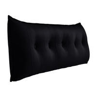 RÜCKENKISSEN Samtlook Schwarz 160 cm - Schwarz, Textil (45/160cm) - Vercart