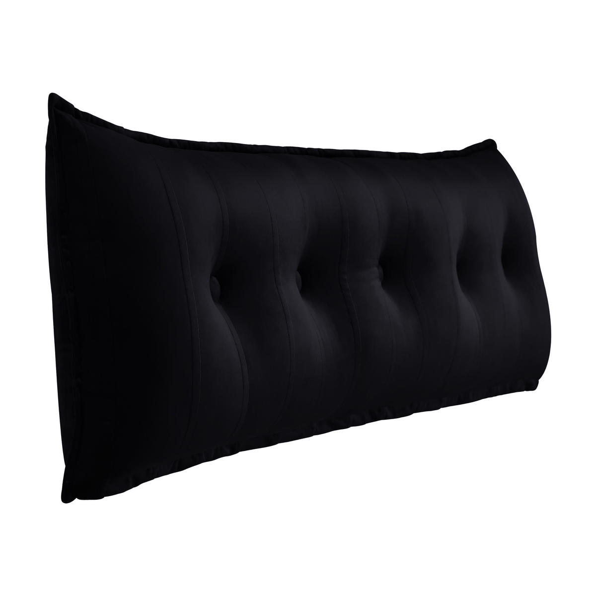 RÜCKENKISSEN Samtlook Schwarz 160 cm - Schwarz, Textil (45/160cm) - Vercart