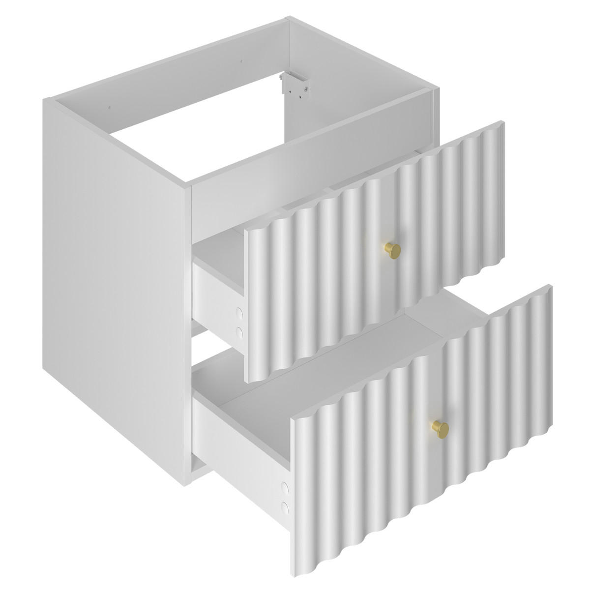 BADMÖBEL Izae 2er-Set Weiß - Weiß, Holzwerkstoff (60/50/45.8cm) - Petits-meubles