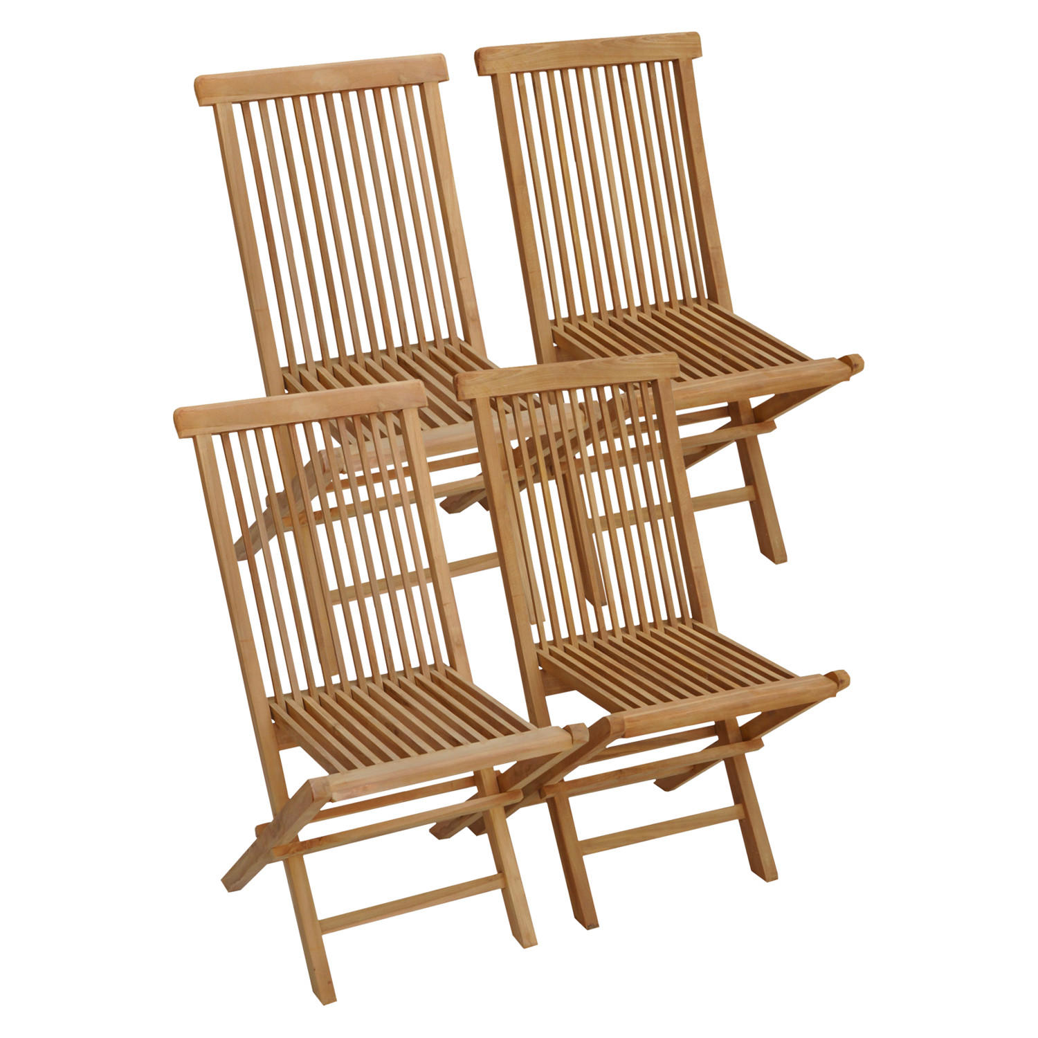 GARTENSTÜHLE Lombok 4er-Set - Braun, Holz (45/90/40cm) - Happy Garden