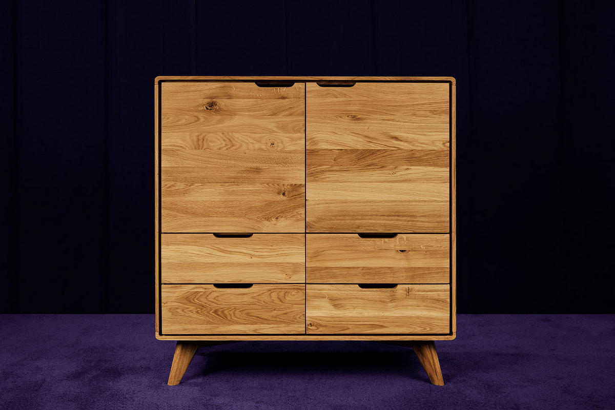 KOMMODE HOCH GREG Wildeiche - Wildeiche, Holz (90/92/40cm) - byoak