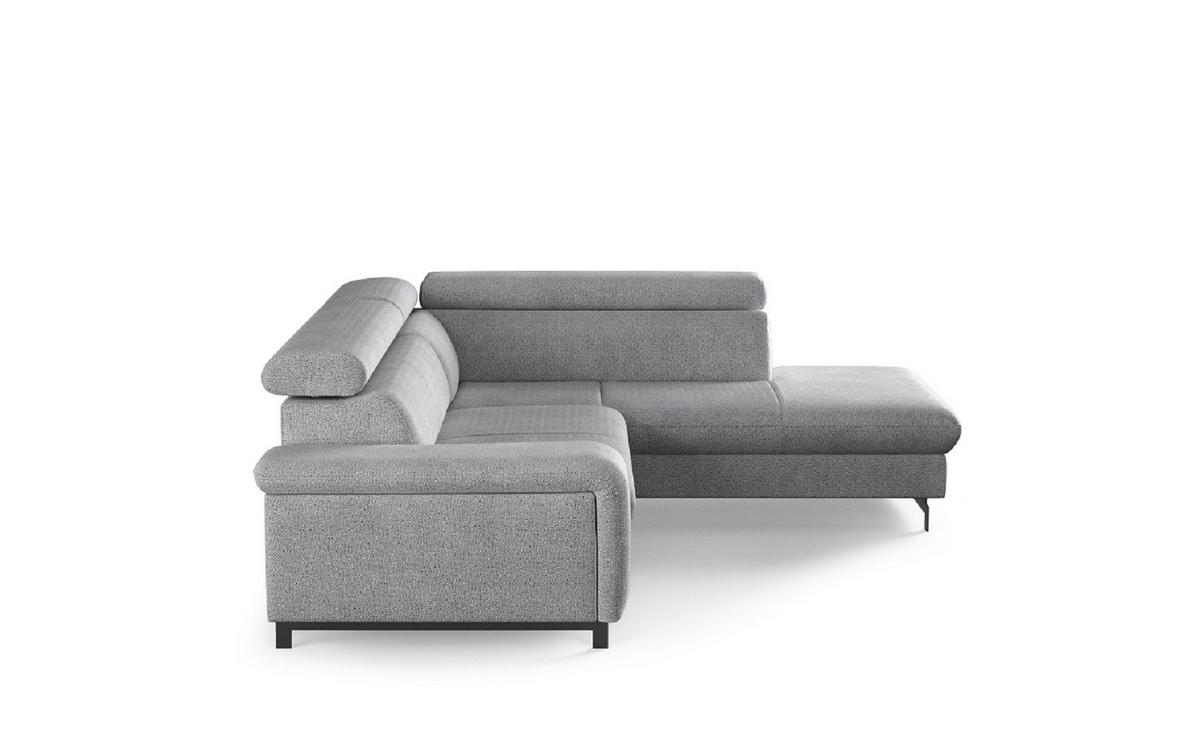 ECKSOFA mit Schlaffunktion und Bettkasten - Silberfarben/Schwarz, Kunststoff/Textil (215/262cm) - Cotta