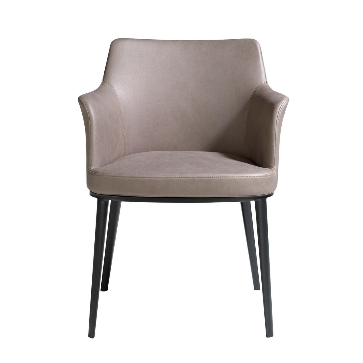 STUHL Stuhl aus nerzfarbenem Stoff 56/62/80 cm - Schwarz/Grau, Textil (56/80/62cm) - ANGEL CERDA