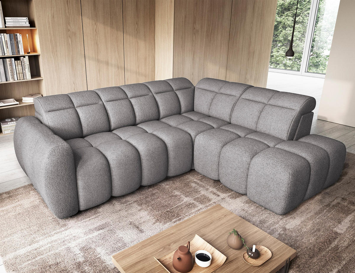 ECKSOFA Eagle R - Grau (Paolli 04) - Grau, Holzwerkstoff (258/208cm) - Möblo