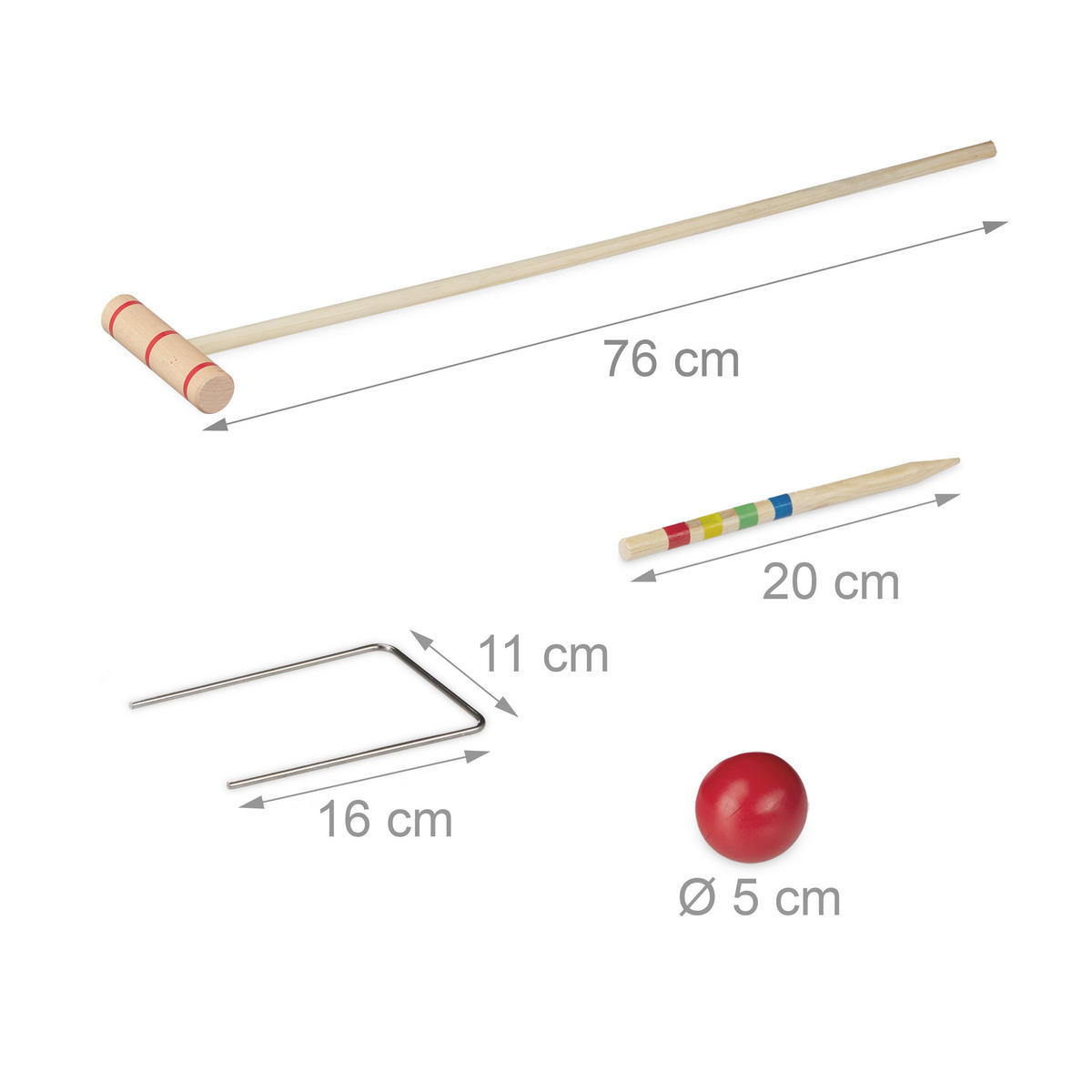 KROCKET-SPIEL - Multicolor, Holz/Textil (23/15cm) - Relaxdays