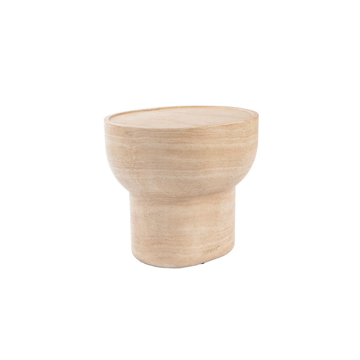 BEISTELLTISCH Noble Pill Oval 50x42 cm Beige - Beige, Stein (50/42/46cm) - Zuiver