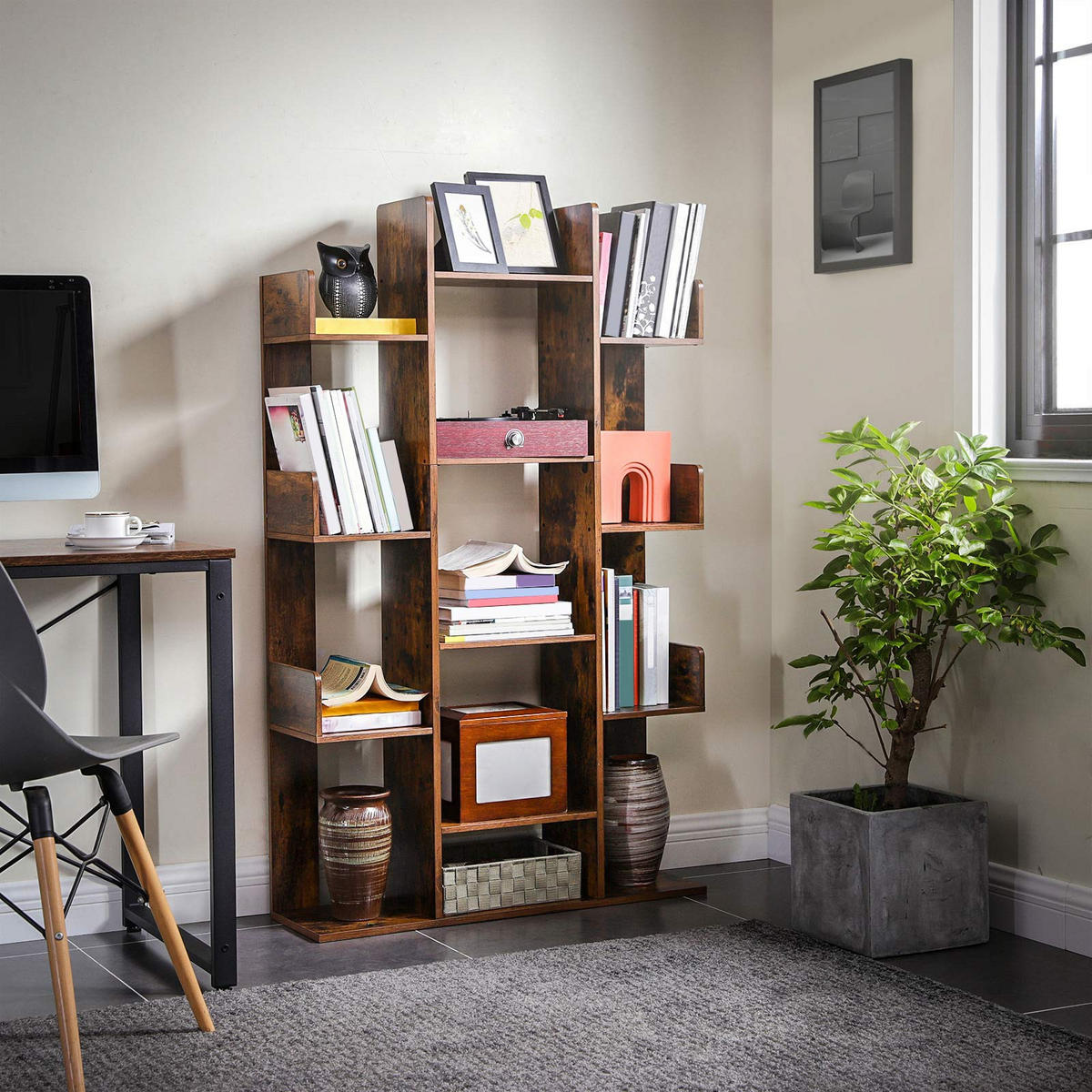 BÜCHERREGAL STANDREGAL - Braun, Holzwerkstoff (25/140/86cm) - Hansiro