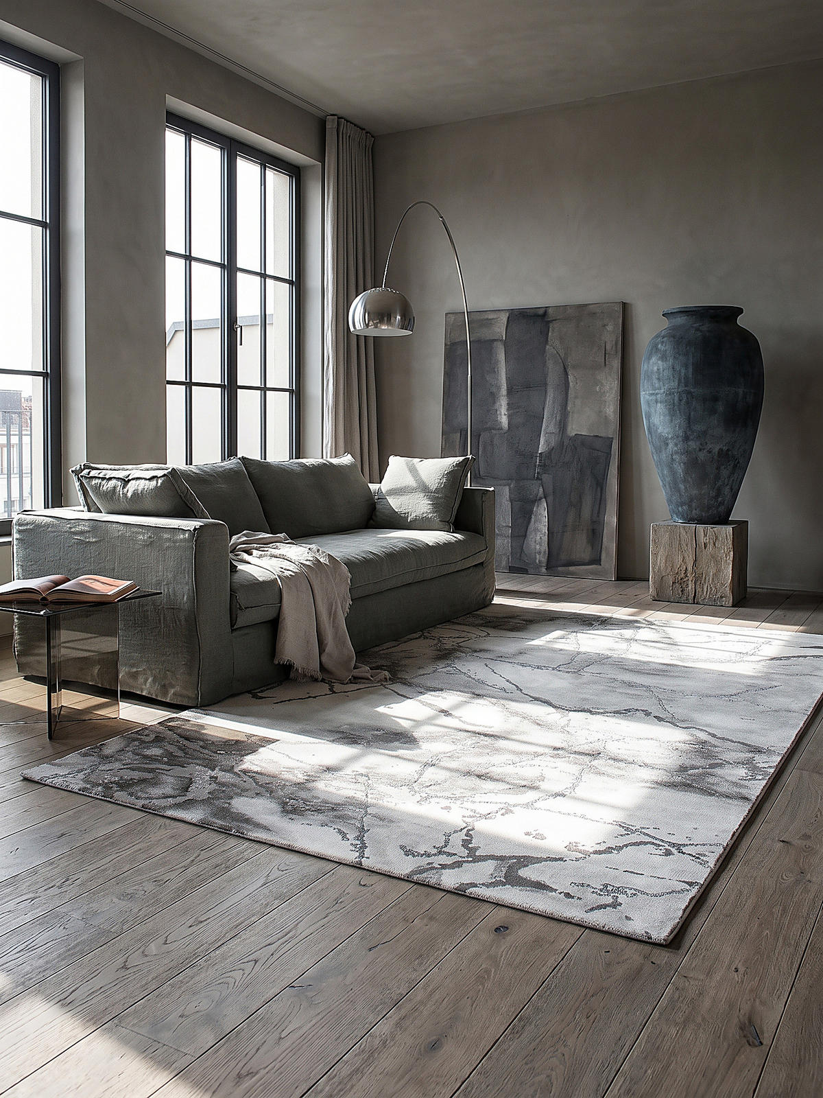 KURZFLORTEPPICH Abstrakt SVEDA Polypropylen Grau 160 x 230 cm - Grau, Textil (160/230cm) - KADIMA DESIGN
