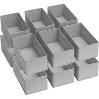 SCHUBLADEN Organizer für Baby Kleidung, 12-teiliges Set Grau - Grau, Textil (15/9/30cm)