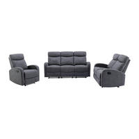 COUCHGARNITUR mit Sessel - 6 Personen - stoff - grau Evelyn - Grau, Textil (75/100/95cm) - Vente-Unique