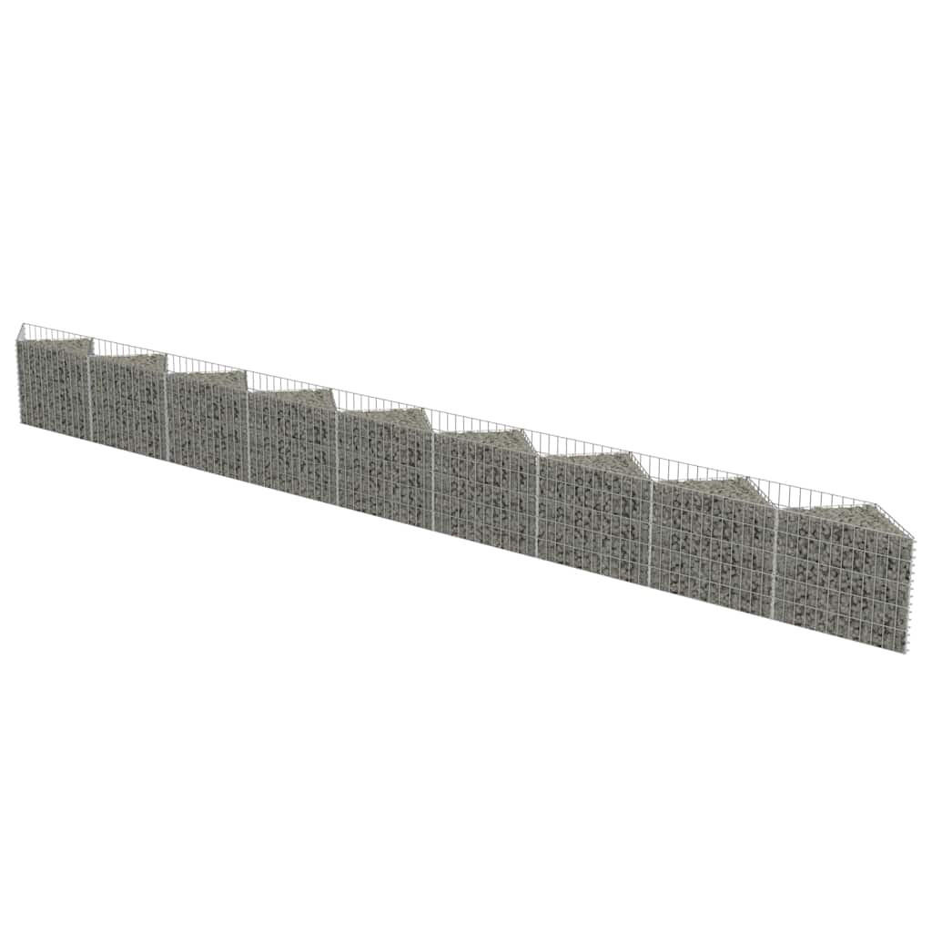 GABIONENWAND Verzinkter Stahl 630/30/50 Cm - Silberfarben, Metall (30/50cm) - vidaXL