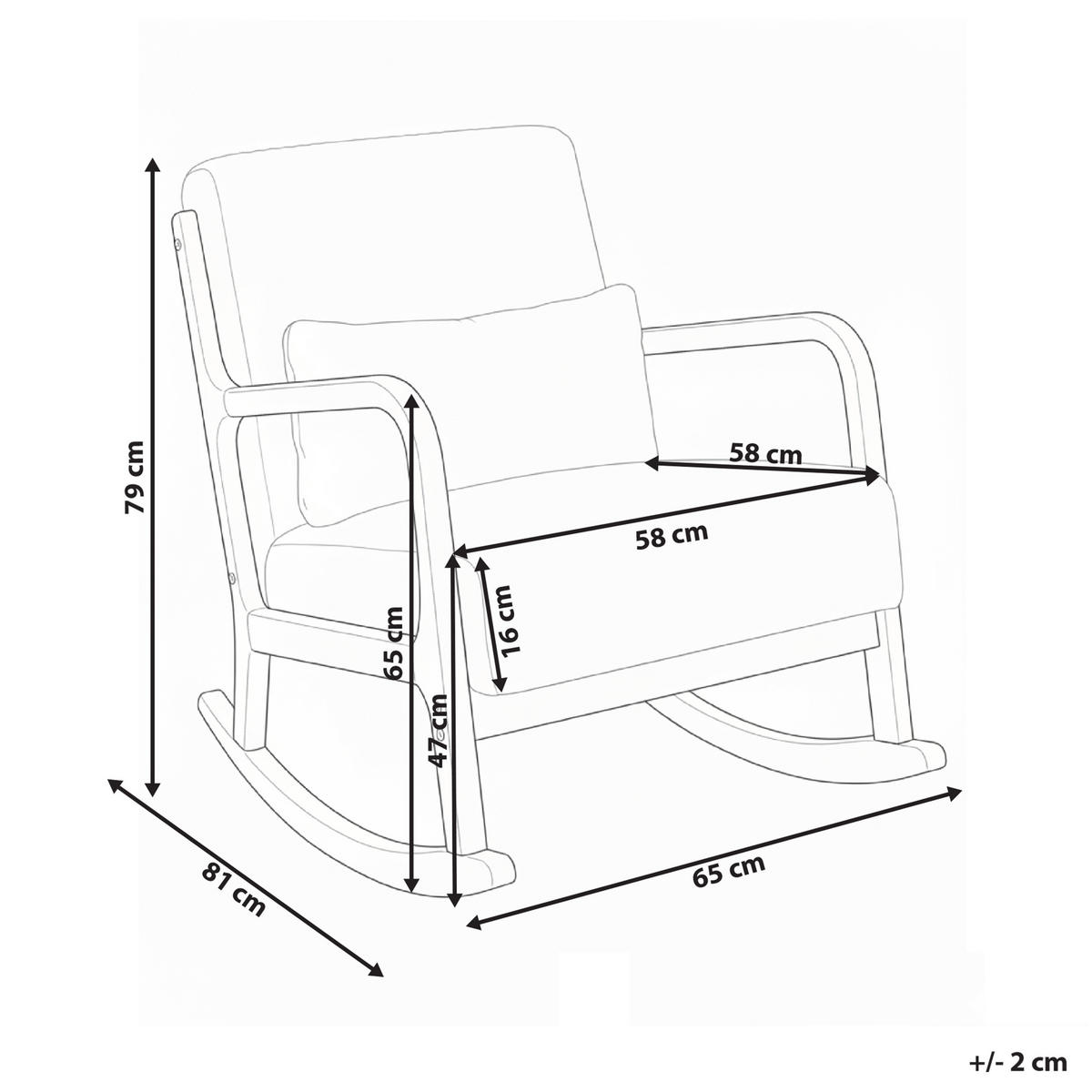 SCHAUKELSESSEL Hellbraun Sorsele - Hellbraun/Weiß, Textil (65/79/81cm) - Beliani