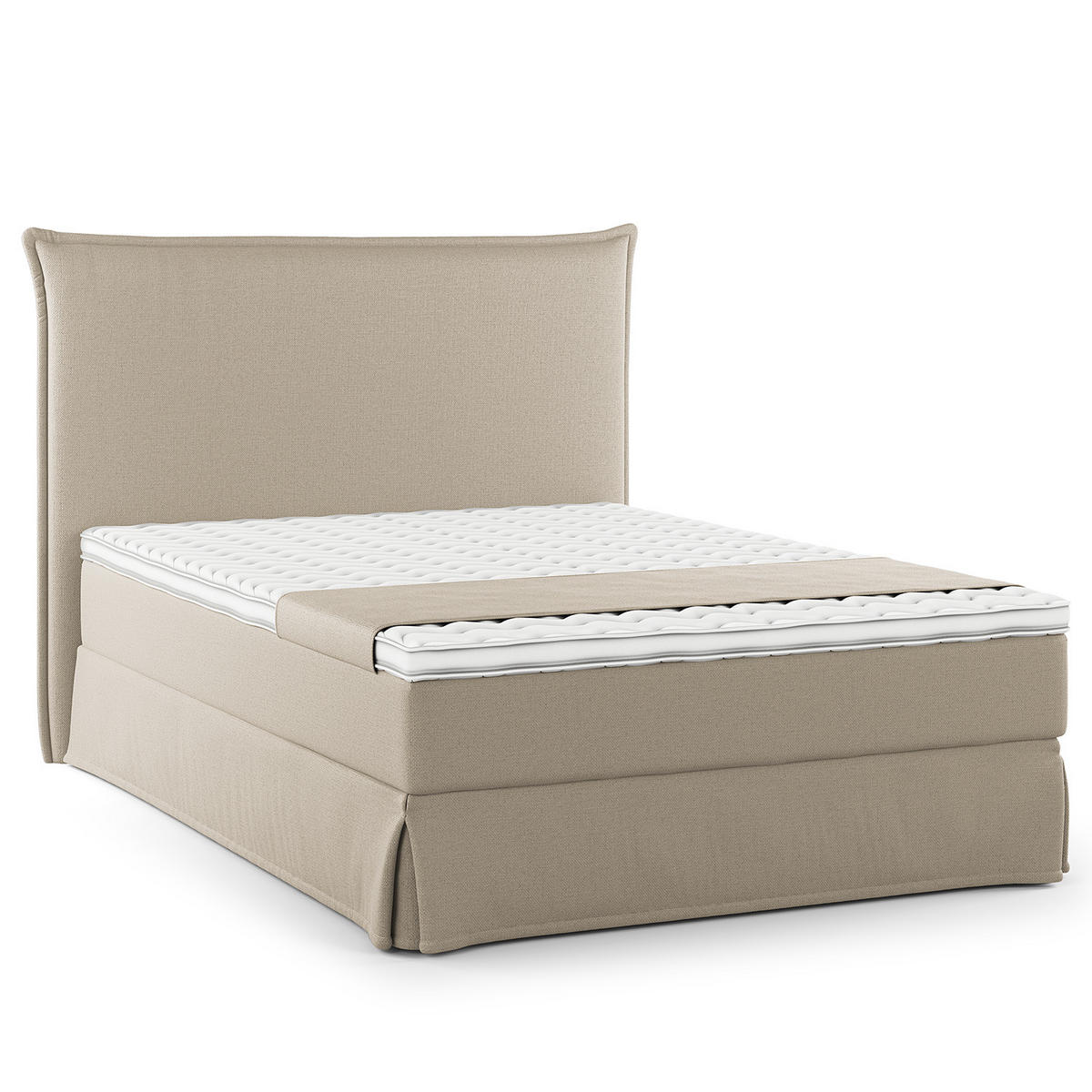 BOXSPRINGBETT mit Husse - Beige, Textil (140/200cm) - home24