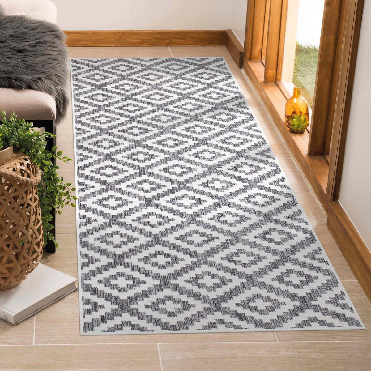 OUTDOOR-TEPPICH Sun 461 Grau 80x250 cm - Grau, Textil (80/250cm) - carpet city