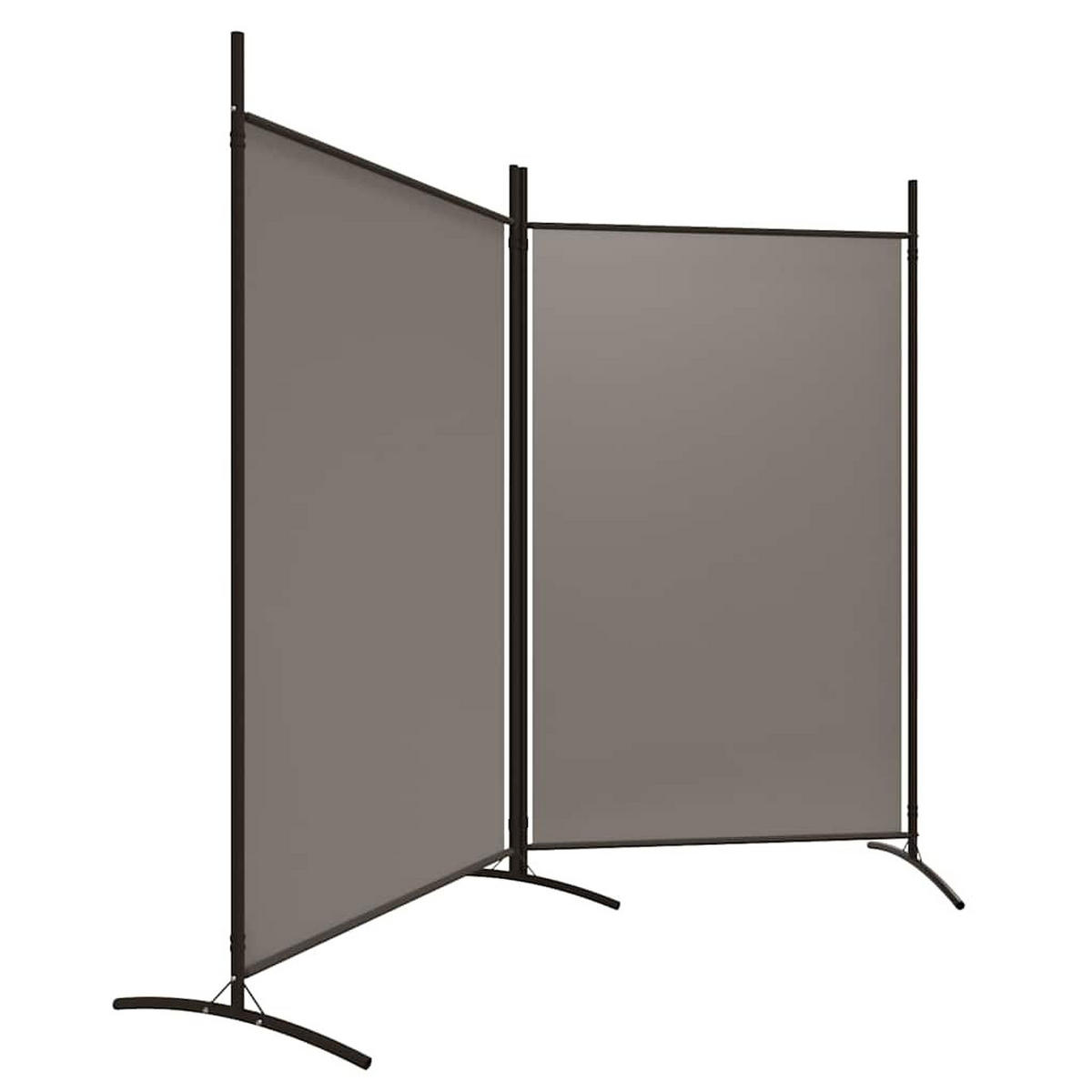 PARAVENT 2-teilig Anthrazit 175/180 Cm Stoff - Anthrazit, Textil (175/180/0.1cm) - vidaXL