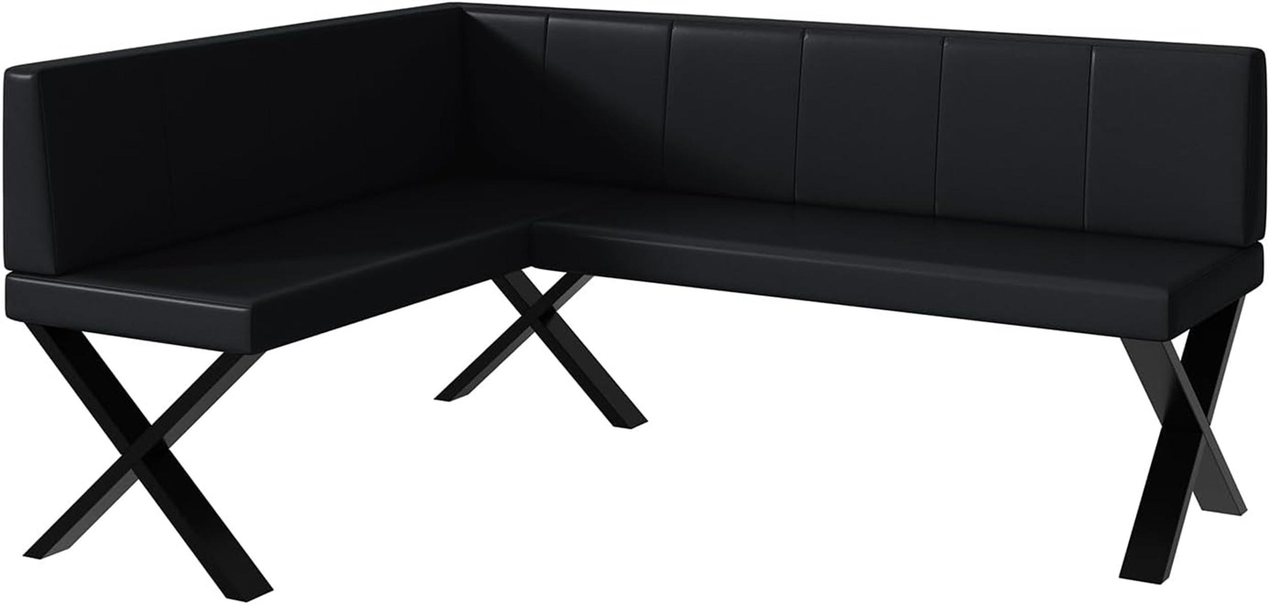 Meblini Eckbank Schwarz 168x128 cm