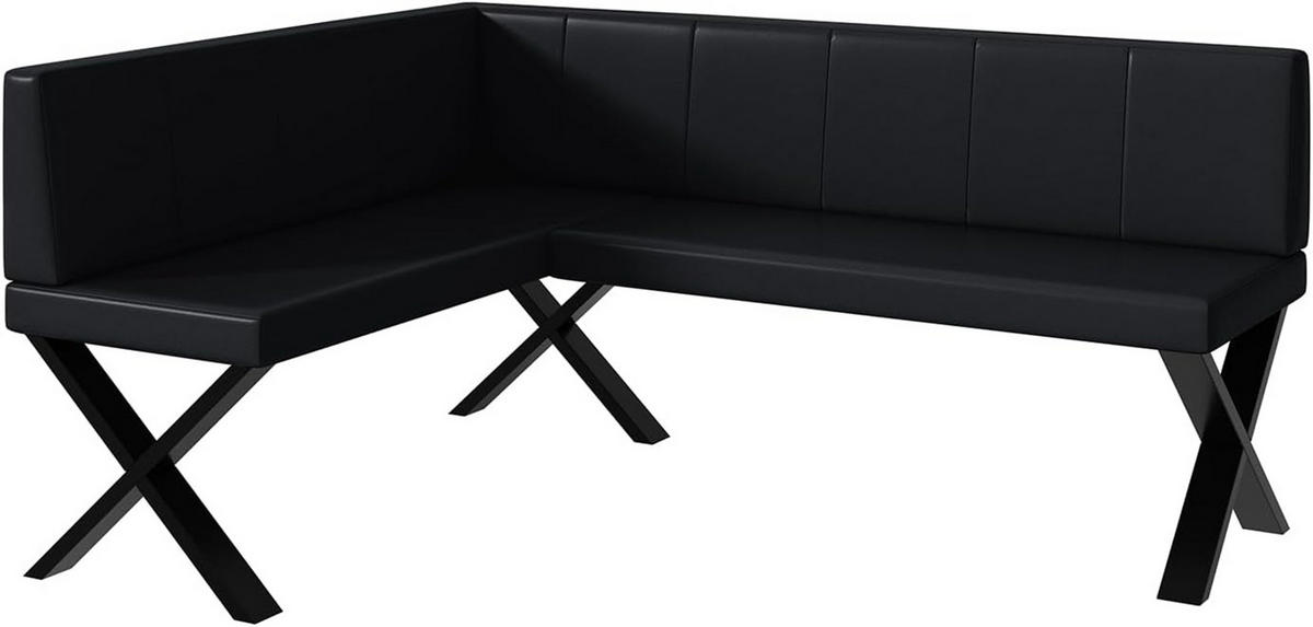 ECKBANK PETER_X - Schwarz, Leder (128/168cm) - Meblini