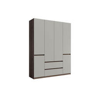 DREHTÜRENSCHRANK MADERA 180/231/52 cm in Grau/Nussbaum - Nussbaumfarben/Grau, Holzwerkstoff (180/231/52cm) - Deine Möbel 24