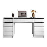 SCHREIBTISCH MADA DOUBLE mit Schubladen weiß - Weiß, Holzwerkstoff (55/152/75cm) - Lookway