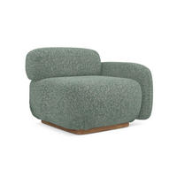 SOFAELEMENT Rechts Strukturstoff Stoff Grün - Braun/Hellgrün, Holz/Textil (95/73/95cm) - Makamii