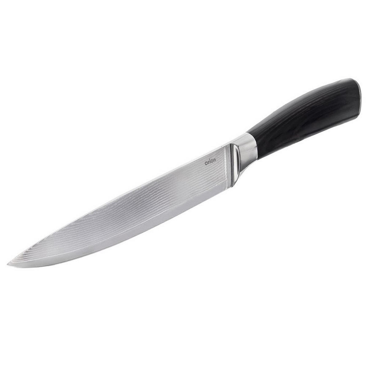 KÜCHENMESSER DAMASKUS Schwarz Silber - Schwarz, Metall (30.5cm) - Orion 