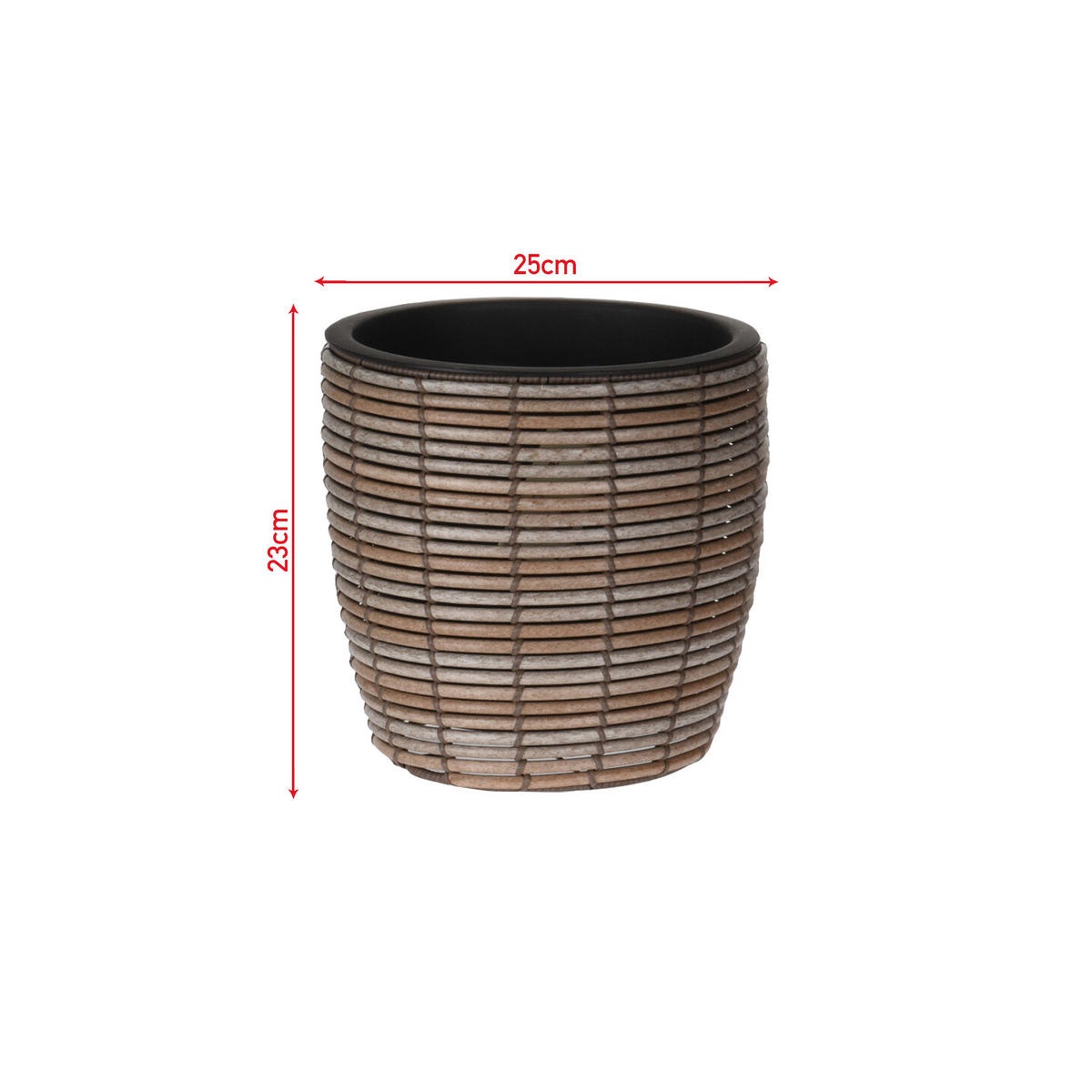 PFLANZGEFÄSS Braun 25/25/23 cm - Braun, Kunststoff (23cm) - Mobili Rebecca
