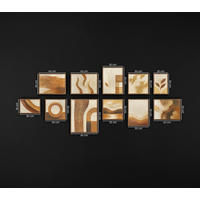 GEMÄLDE Im Rhythmus der Natur Schattenfugenrahmen Eichefarben 11-teilig - Eichefarben, Holz (200/90cm) - YS-art gallery