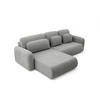 ECKSOFA NEST Universal mit Liegeflache 157x240 cm - Grau, Textil (280/187cm) - Muffo