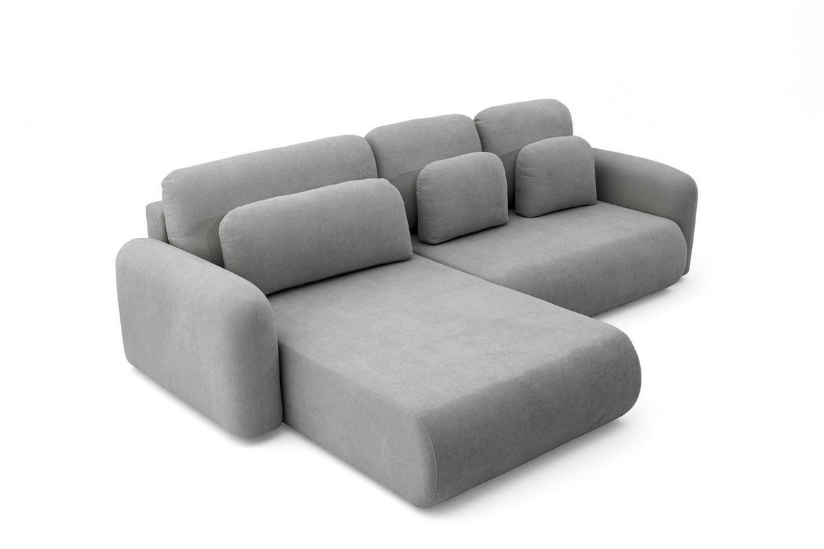 ECKSOFA NEST Universal mit Liegeflache 157x240 cm - Grau, Textil (280/187cm) - Muffo