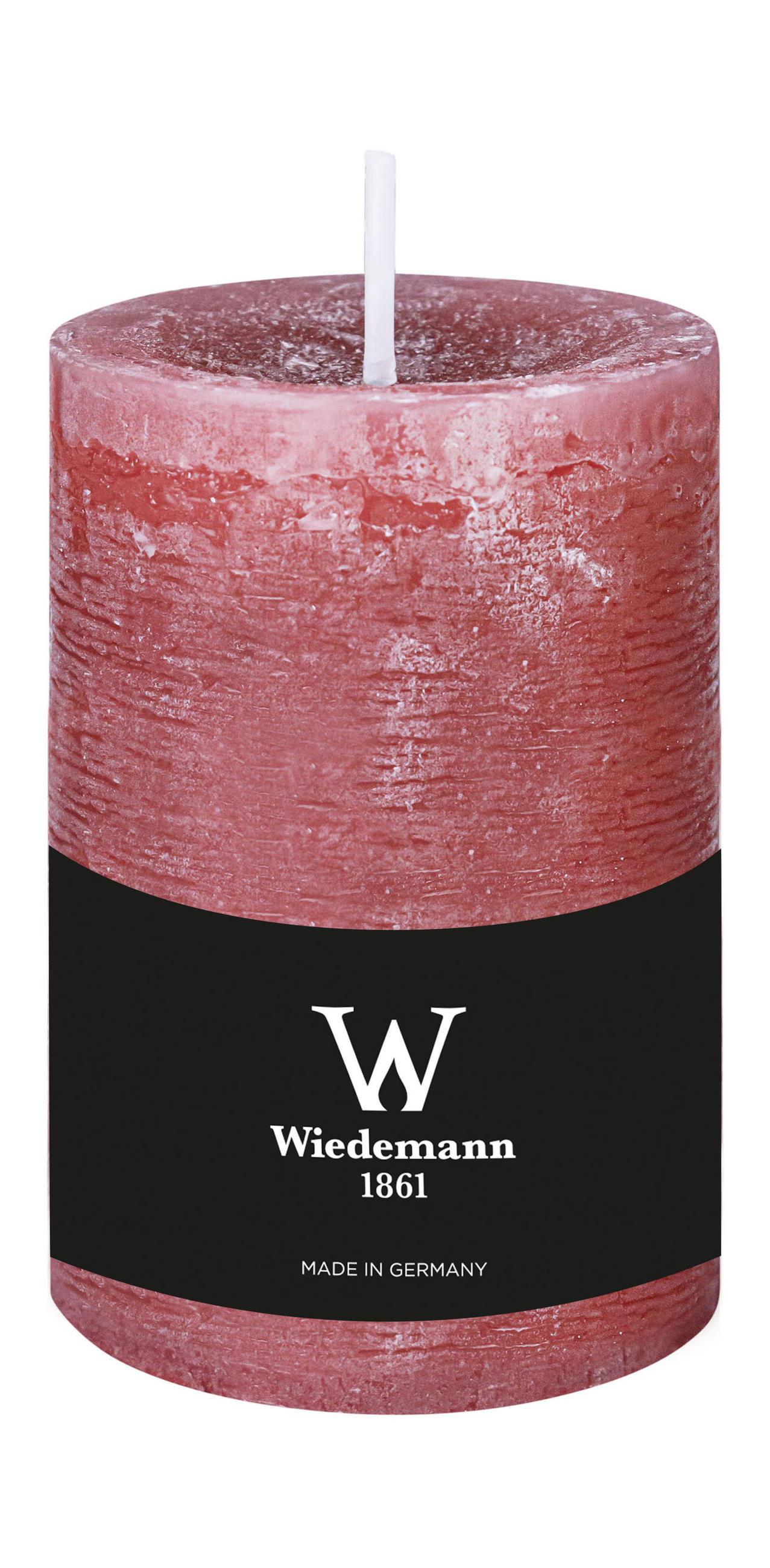STUMPENKERZE Rustik Marble Style Altrosa 130 x Ø 78 mm, 1 Stück - Altrosa, Paraffin (13cm) - Wiedemann Kerzen