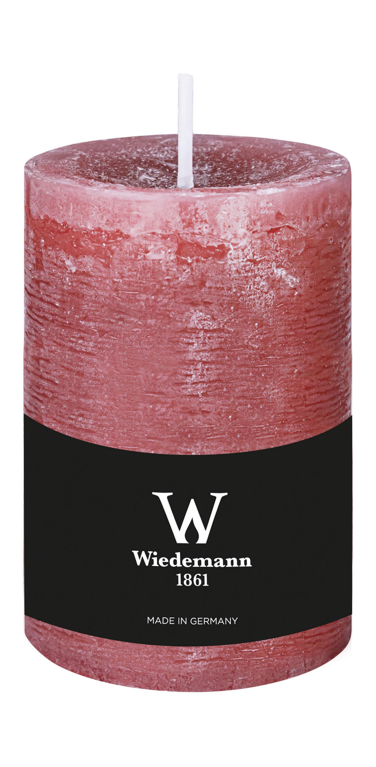 STUMPENKERZE Rustik Marble Style Altrosa 130 x Ø 78 mm, 1 Stück - Altrosa, Paraffin (13cm) - Wiedemann Kerzen