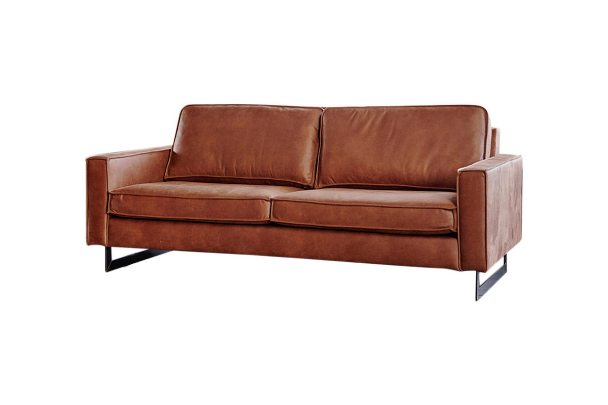 SITZGRUPPE VILNIUS Braun Kunstleder - Braun, Textil (206/85/99cm) - KAWOLA