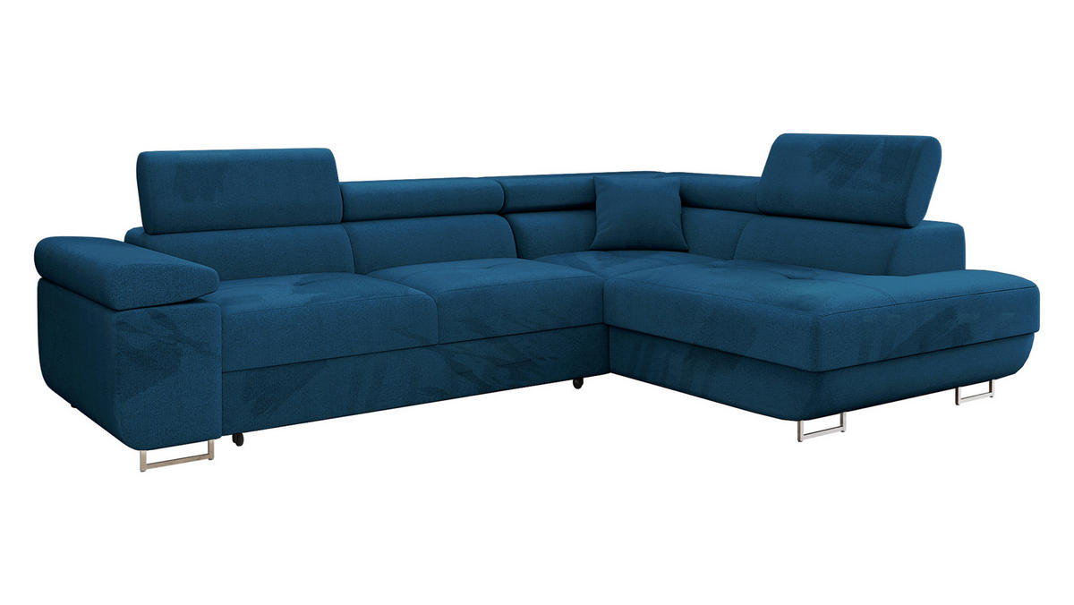 ECKSOFA Torezio, Seite: Rechts - Blau, Holz/Textil (274/203cm) - MIRJAN24