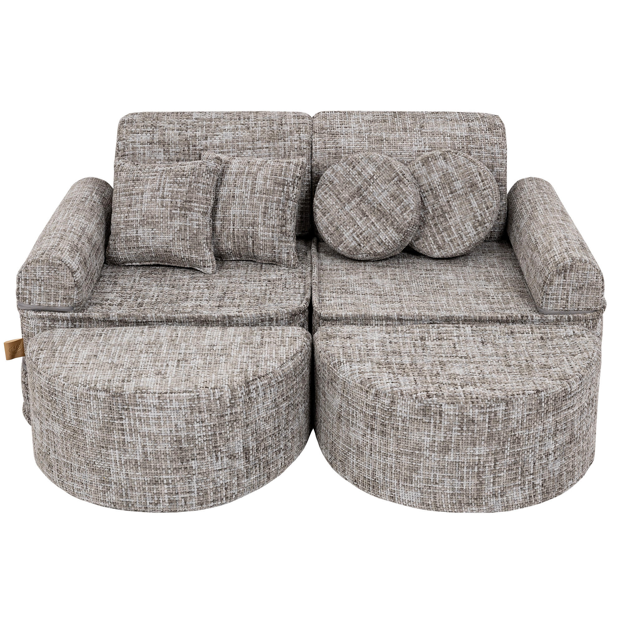 KINDERSOFA, Pocket Max, Tangle, Marshmallow Beige - Hellbraun, Textil (120/25/60cm) - MeowBaby