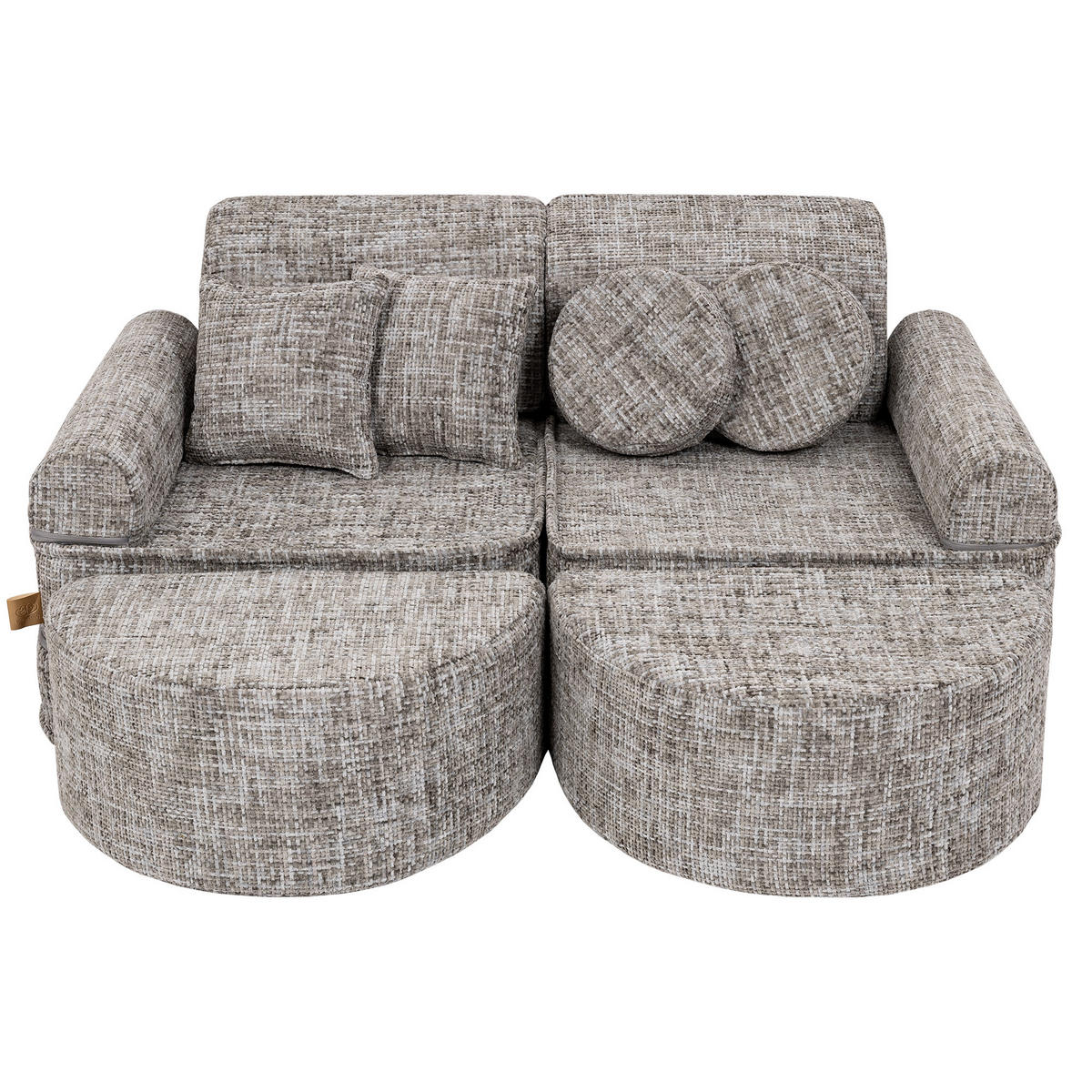 KINDERSOFA, Pocket Max, Tangle, Marshmallow Beige - Hellbraun, Textil (120/25/60cm) - MeowBaby