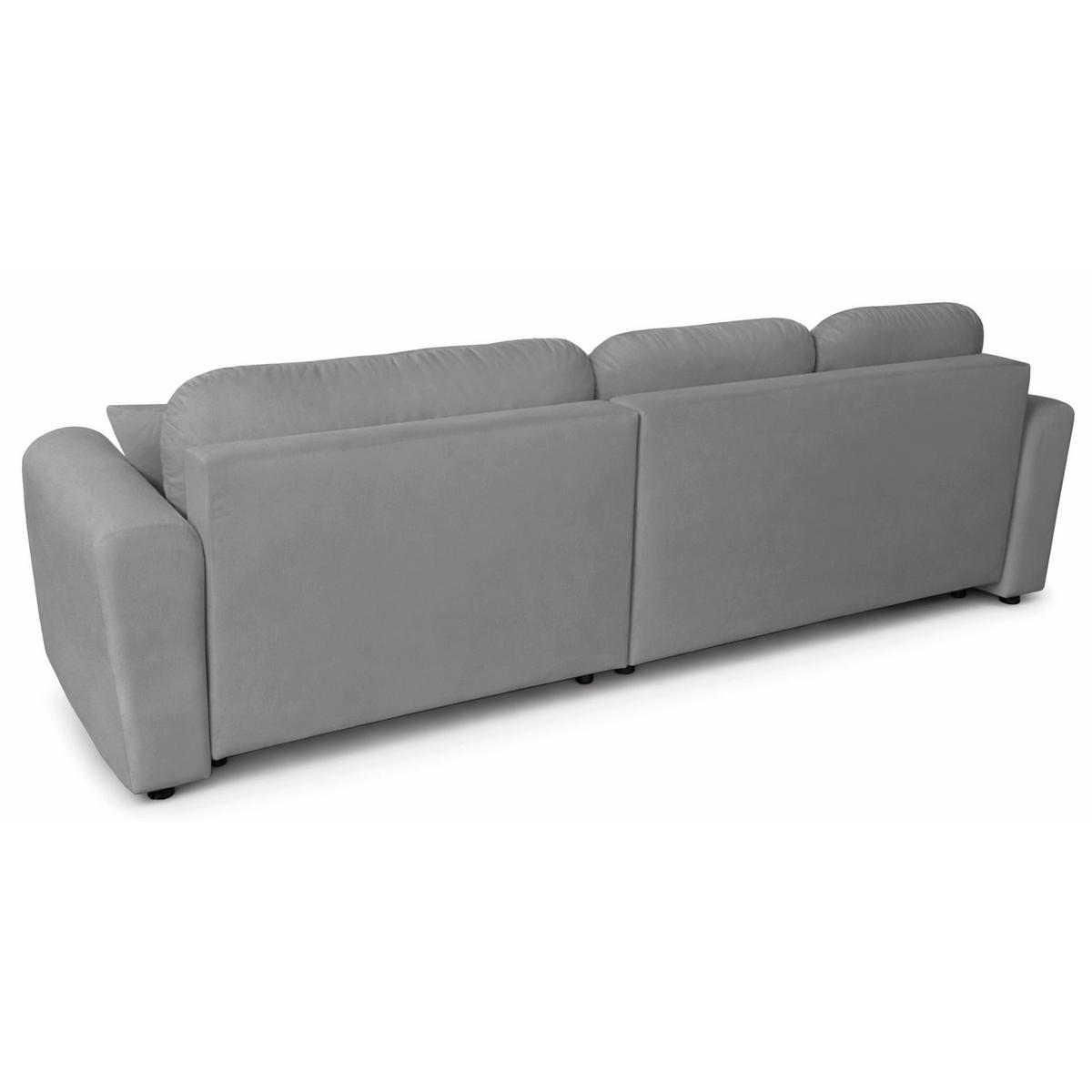 ROHOVÁ POHOVKA Olido Šedý Velur - šedá/černá, textil/plast (279/150cm) - Selsey