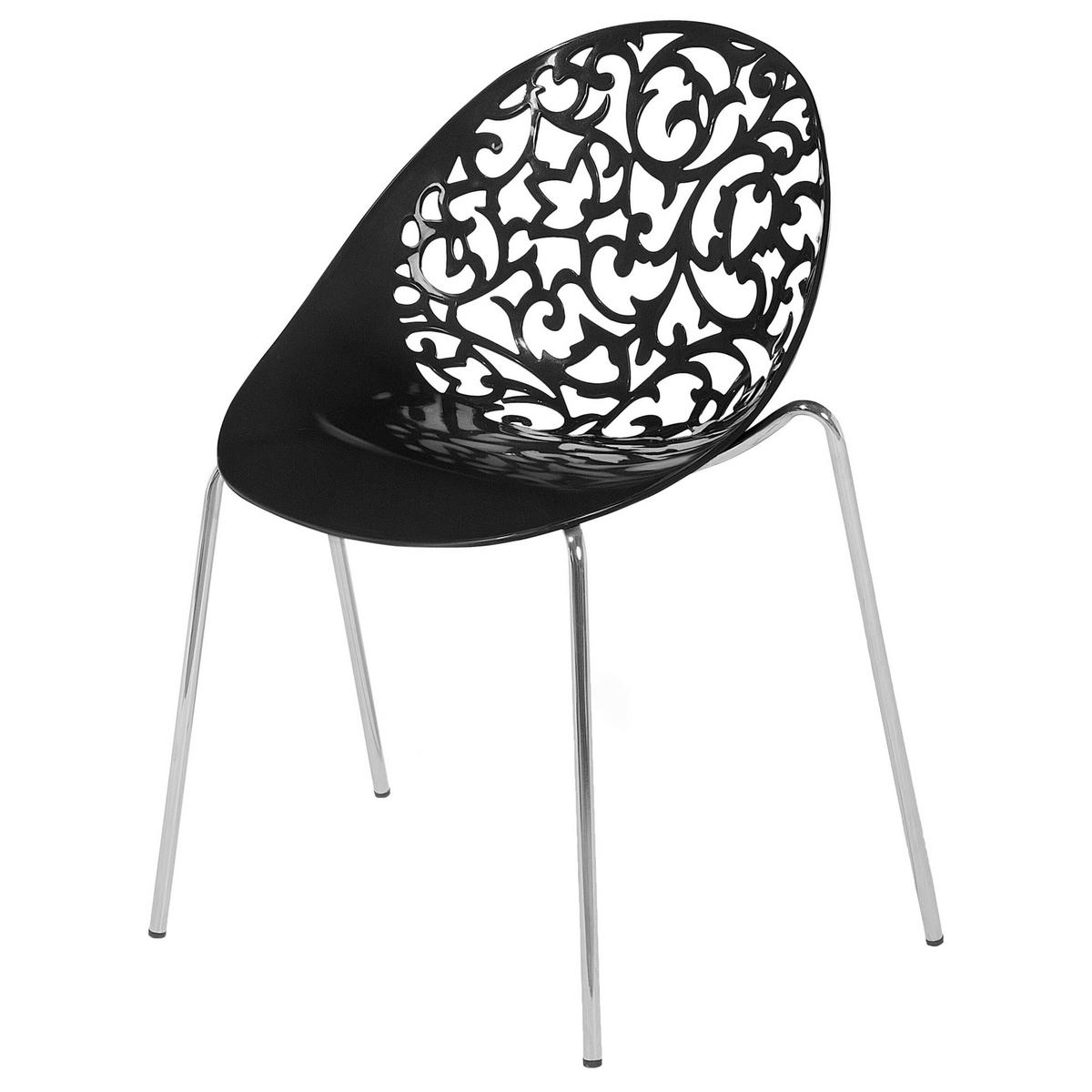 STUHL 4er-Set Kunststoff Schwarz Mumford - Schwarz, Kunststoff/Metall (62/80/43cm) - Beliani