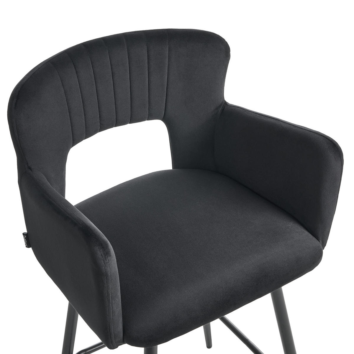 BARSTÜHLEN 2er-Set Schwarz Sanilac - Schwarz, Textil (53/94/51cm) - Beliani