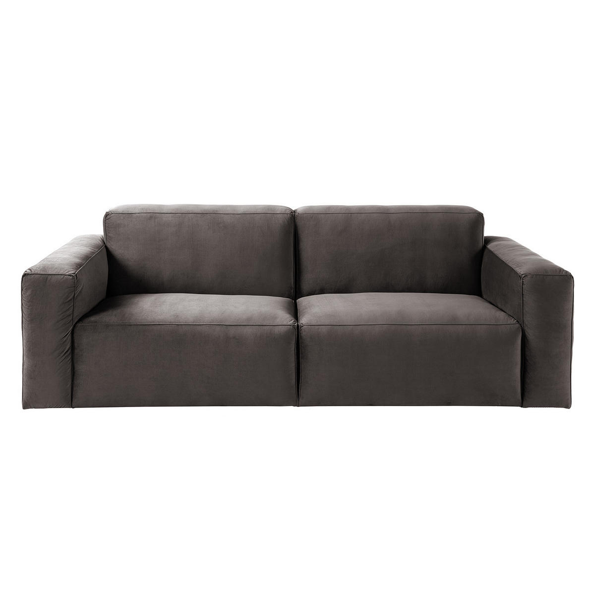 3-SITZER SOFA - Braun/Grau, Textil (240/75/96cm) - home24