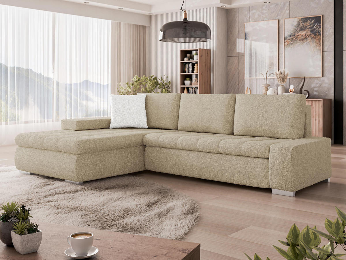 ECKSOFA Orkan Mini Premium - Naturfarben, Holz/Textil (265/185cm) - MIRJAN24