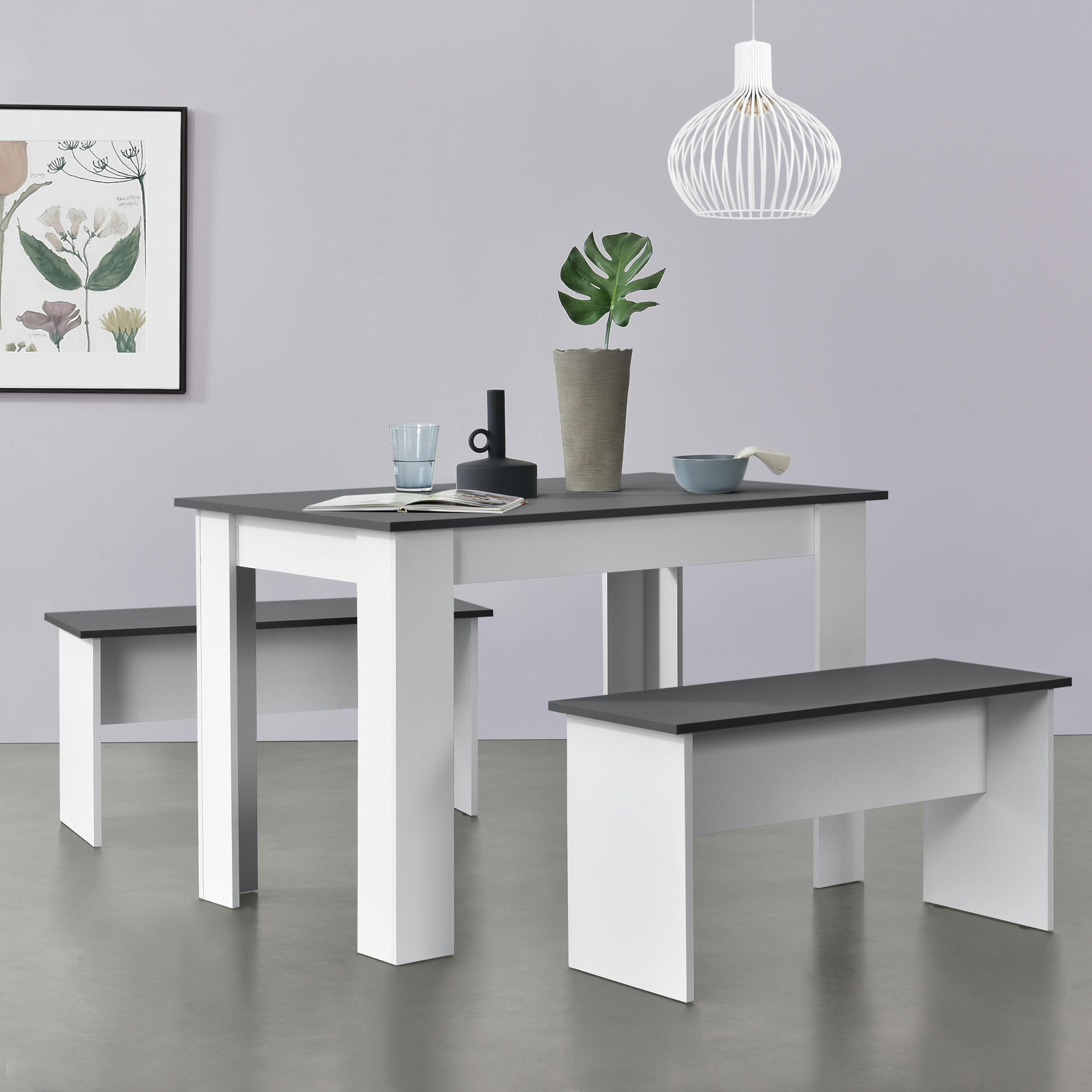 TISCHGRUPPE Hokksund - Multicolor, Holzwerkstoff (110/73/70cm) - [en.casa]