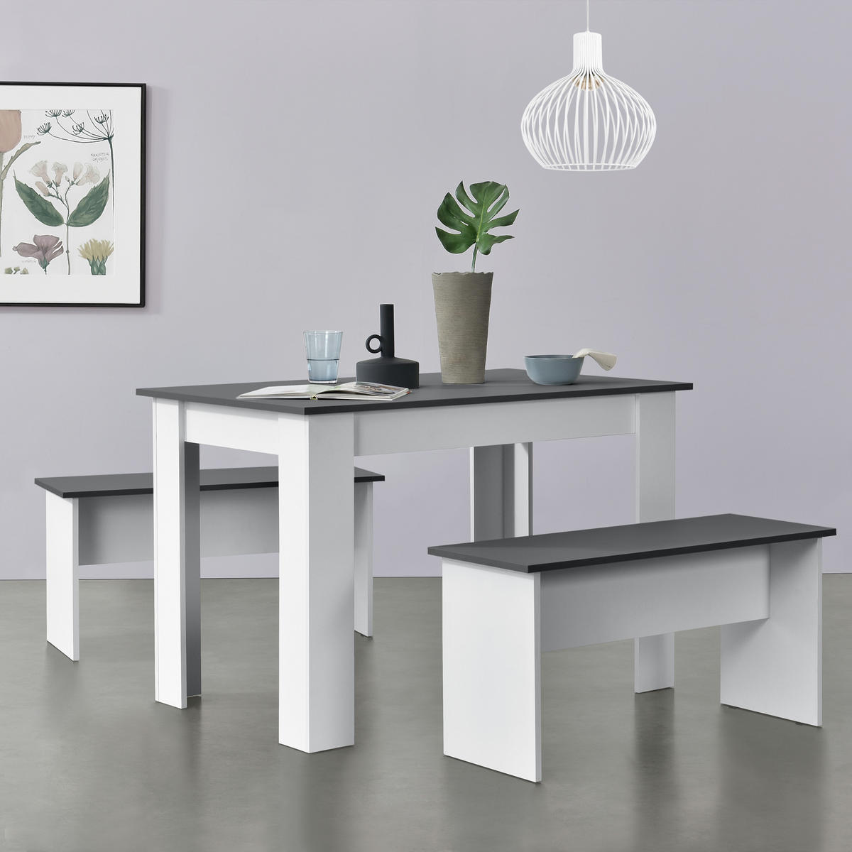 TISCHGRUPPE Hokksund - Multicolor, Holzwerkstoff (110/73/70cm) - [en.casa]