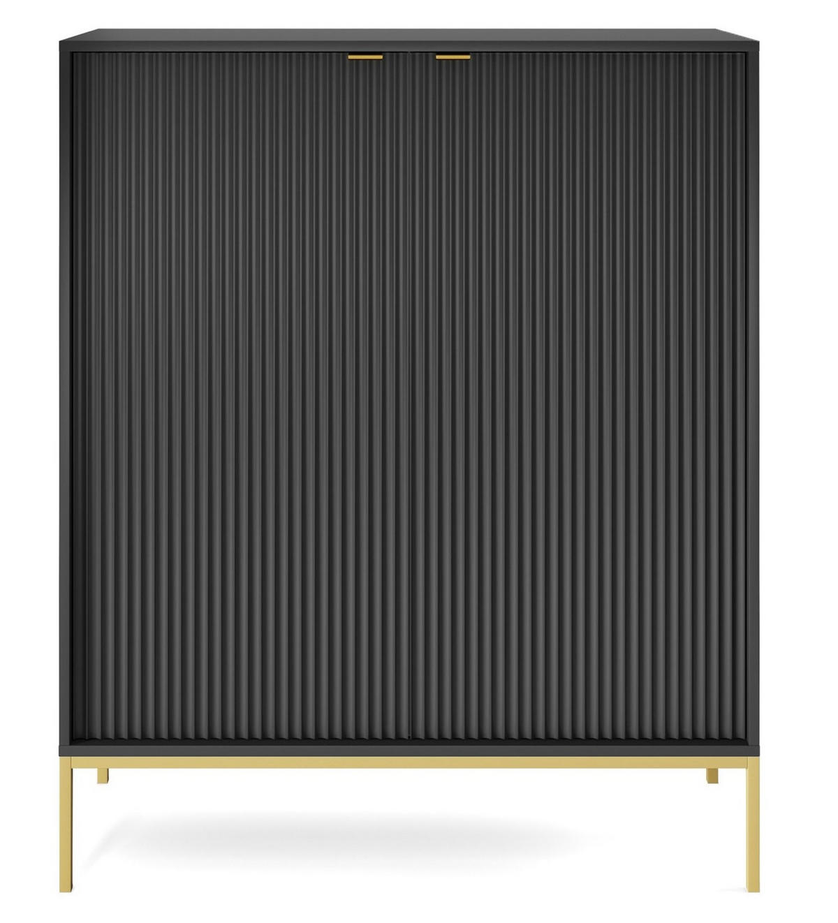 HIGHBOARD Vellore Schwarz mit goldenen Metallbeinen 104 cm - Goldfarben/Schwarz, Holzwerkstoff/Metall (104/125/39cm) - Selsey