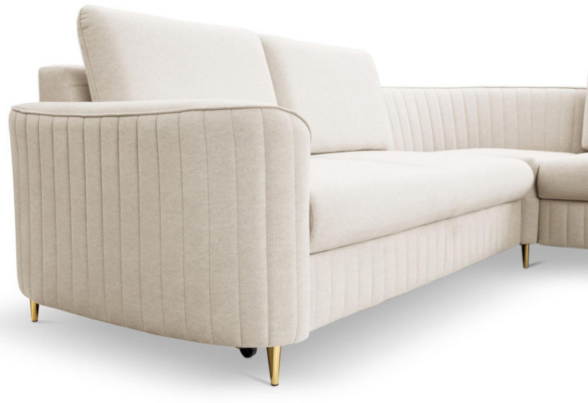 ECKSOFA Creme Loren Mit Schlaffunktion Und Bettkasten - Creme/Weiß, Textil (251/251cm) - Sepro Meble