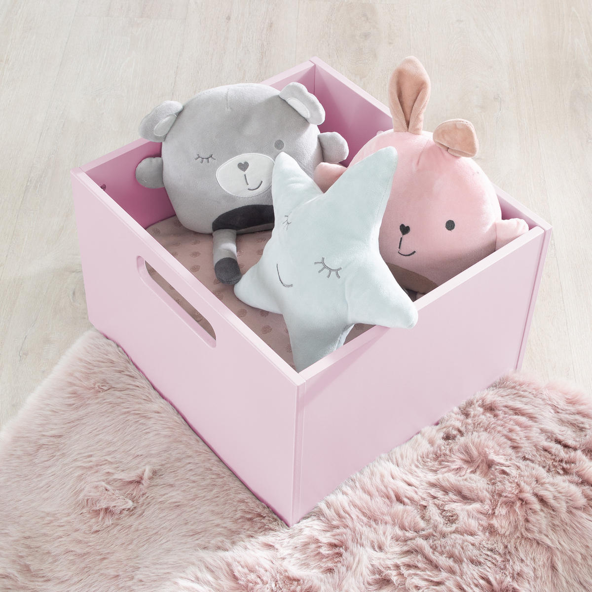 SPIEL-BOX Pink - Rosa, Holzwerkstoff (42/38cm) - Roba