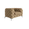 CHESTERFIELD-SESSEL Laura Beige Samt - Beige/Silberfarben, Holz/Textil (125/75/100cm) - S-Style Möbel